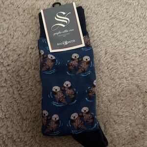 SMITH Blue Otter Pattern Crew Socks